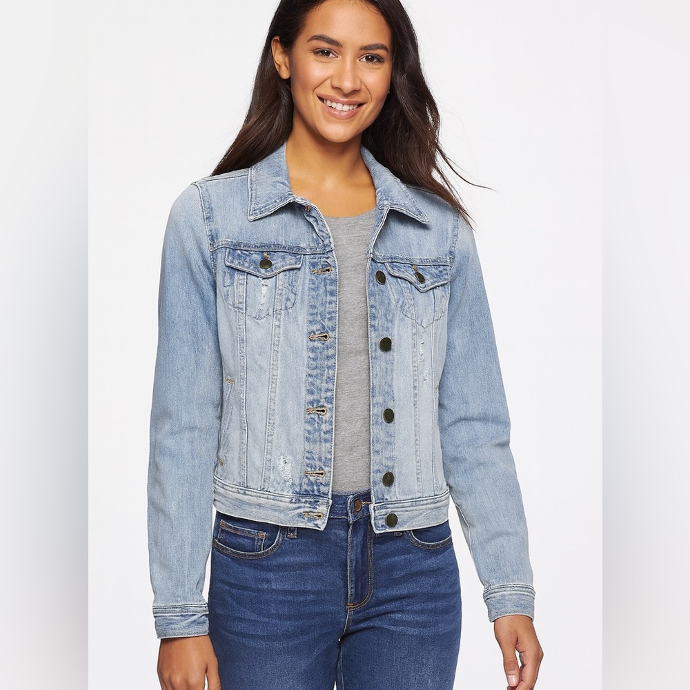 Mudd XS Distressed Denim Jean Jacket Light Wash